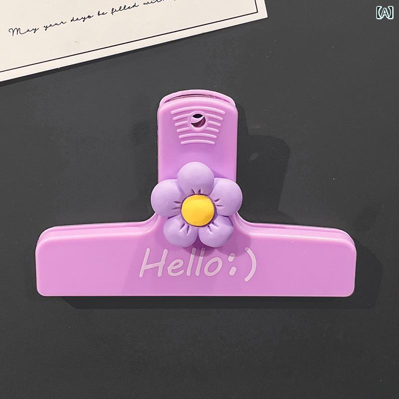 食品 袋 止め クリップ 磁石 冷蔵庫 かわいい キッチン 調味料 密封 磁力 パープル オレンジ ブルー ホ..