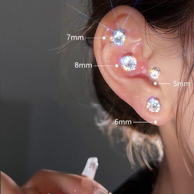 イヤリング レディース メンズ 磁石 磁気 ノンホールピアス イヤーカフ ジルコニア 耳飾り 4mm 5mm 6mm..