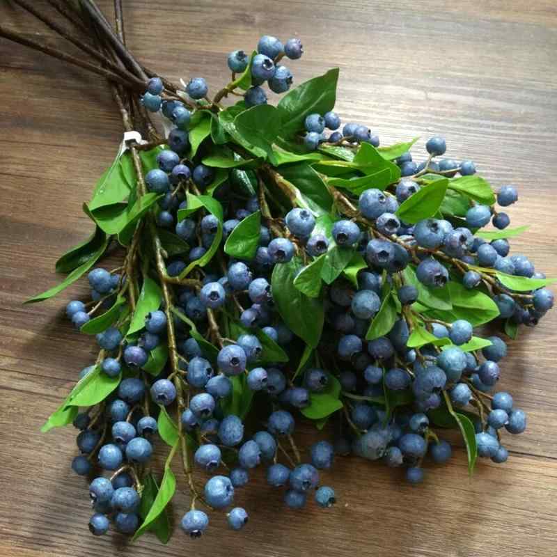 造花 ブルーベリー リアルタッチ フルーツ フェイクフラワー 花材 インテリア 北欧 ナチュラル カントリー 田園(x2)