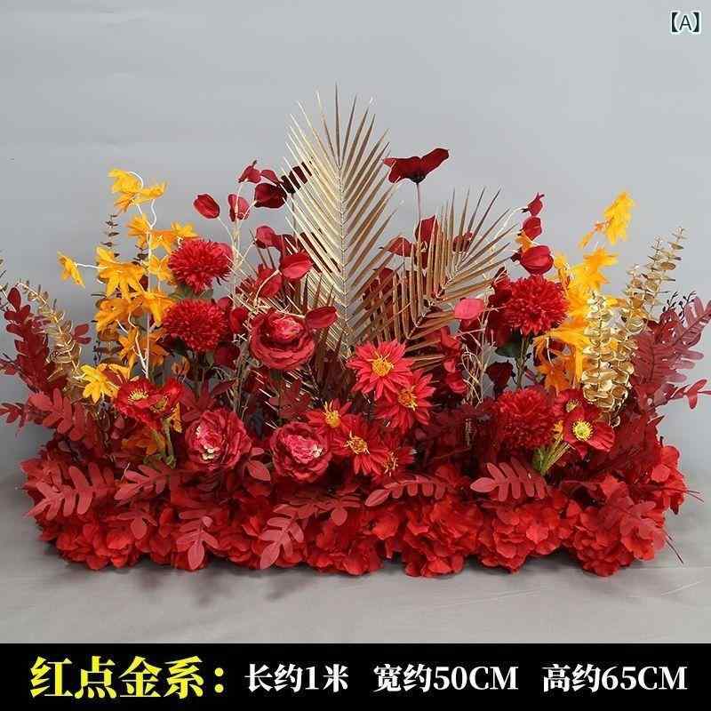 造花 結婚式 会場装飾 レッド系 オレンジ系 ユーカリ デージー