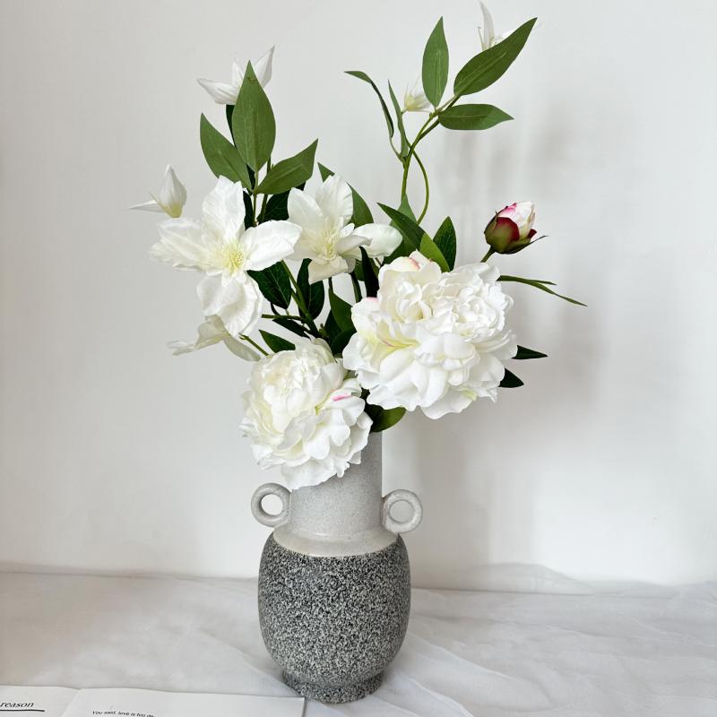 造花 絹花 組み合わせ 結婚式 ウェディング インテリア 卓上花 ブーケ 写真撮影道具 郁金香 冬青 夏菊 満天星 鉄線蓮 牡丹 百合 雪球 茶玫 風鈴 ダフネ