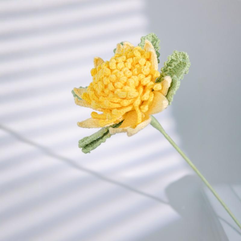 造花 手編み 盆栽 インテリア雑貨 ディスプレイ アートフラワー イエロー グリーン レッド