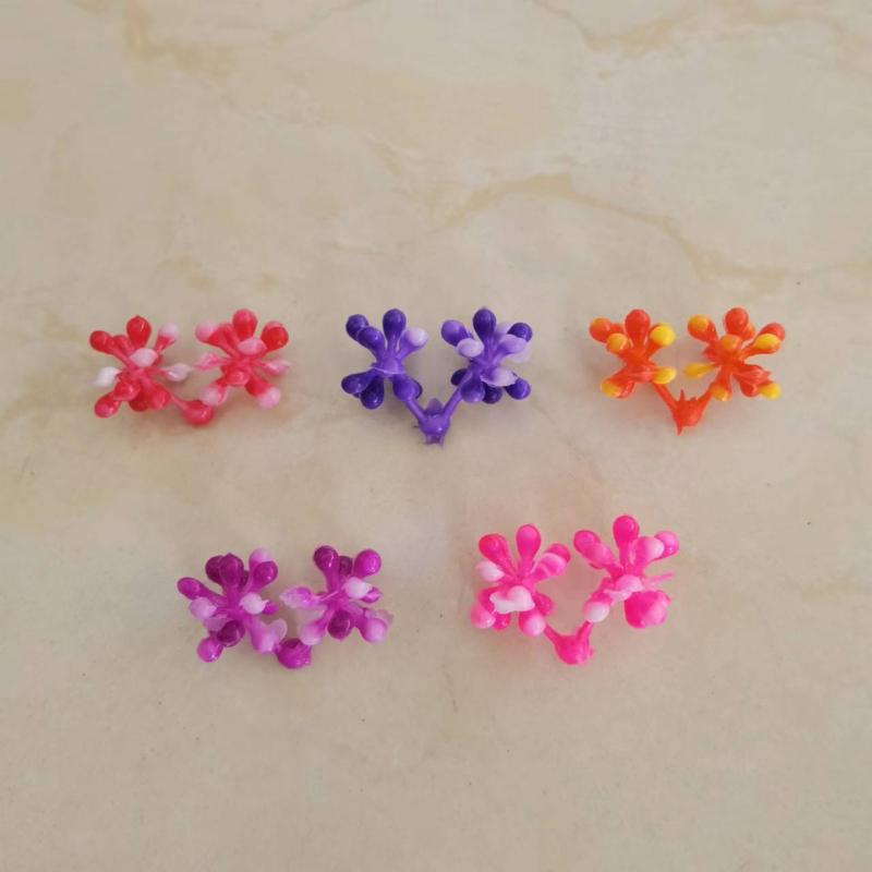 造花 2cm 花芯 満天星 DIY 水草 パーツ 大紅 紫 黄色 紅蓮 米白 夕焼け色 ピンク(x10)