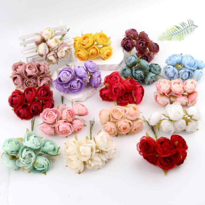 バラ 造花 花束 チュール 薄手 小花 花飾り リストバンド コサージュ 布 人工 偽物 ローズ デコレーシ..