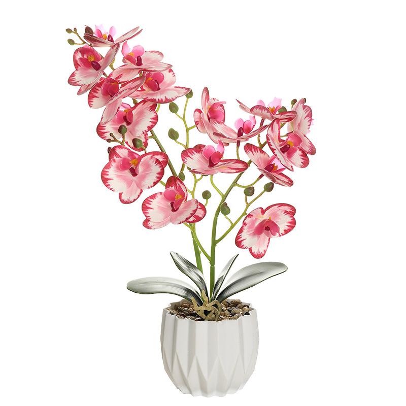 造花 3Dプリント フィルム 2本立て 胡蝶蘭 鉢植え インテリア デコレーション 雑貨 シミュレーション ..