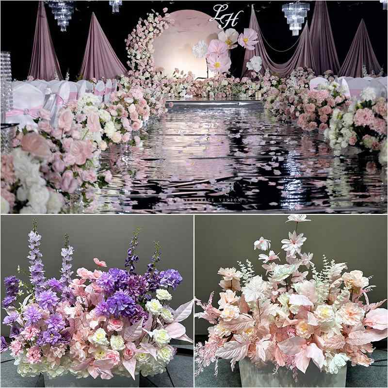 造花 ピンク系 花 フラワーアレンジメント 結婚式 イベント ショーウィンドウ 装飾