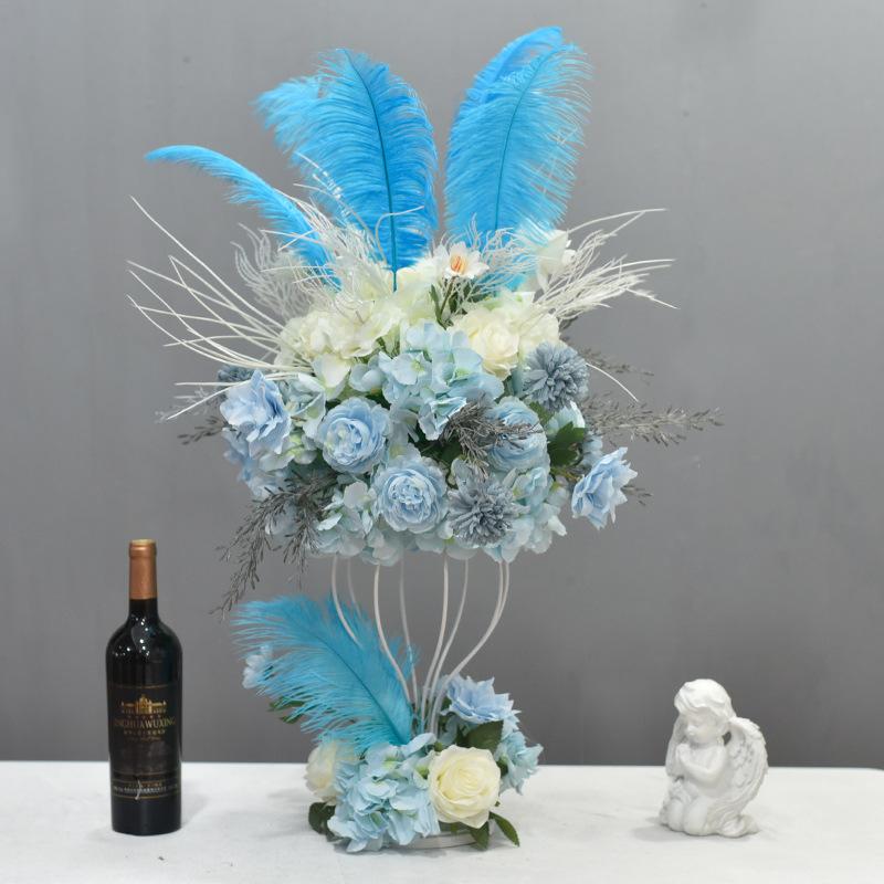 テーブル装飾 結婚式 造花 鉄製 花器 ホテル 円卓 披露宴 会場装飾 ローズ ピンク系 シャンパンゴールド(x2)