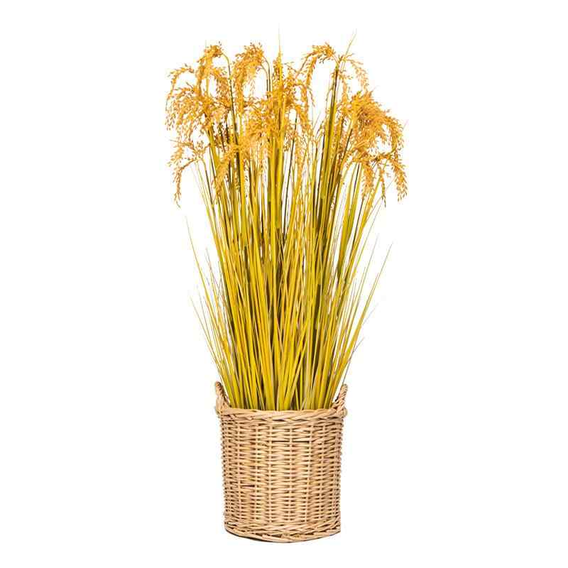 盆栽 麦穂 稲穂 稲 観葉植物 フェイクグリーン 人工 枯れにくい 秋色 緑 インテリア 置物