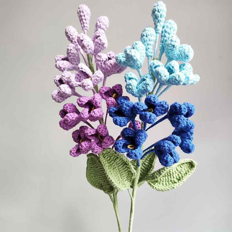 花束 グラデーションカラー ライラック 毛糸 編み込み 立体 仿真フラワー インテリア 飾り 庭造り イエロー系 グリーン系 パープル系 ブルー系 ピンク