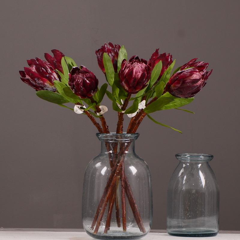 造花 帝王花 ピンク系 パープル系 ワインレッド 撮影小物 飾り 64cm フェイクフラワー(x6)