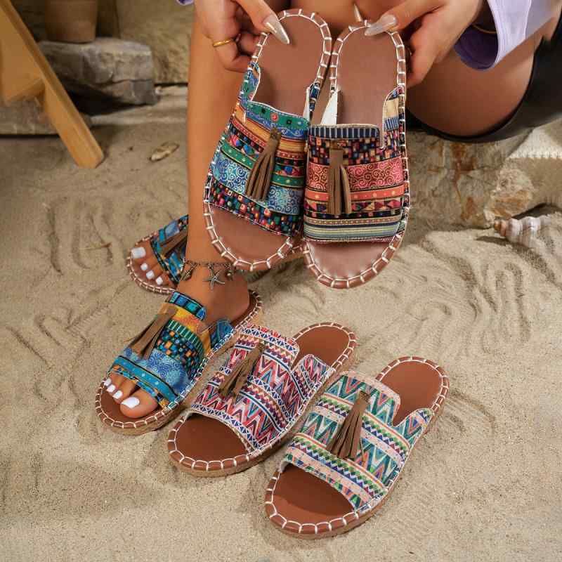 サンダル レディース ボヘミアン ビーチサンダル フラットソール つま先あり 花柄 蝶結び 36 37 38 39 ..