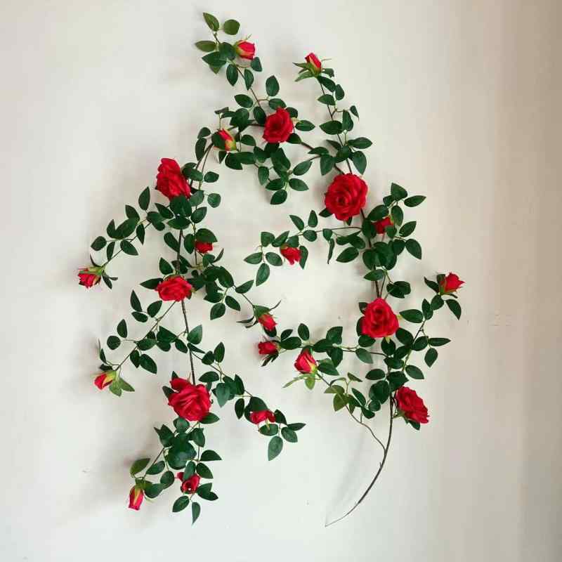 造花 バラ 藤 薔薇 蔓 エアコン 配管 カバー 壁面 緑 葉 インテリア デコレーション 撮影(x5)