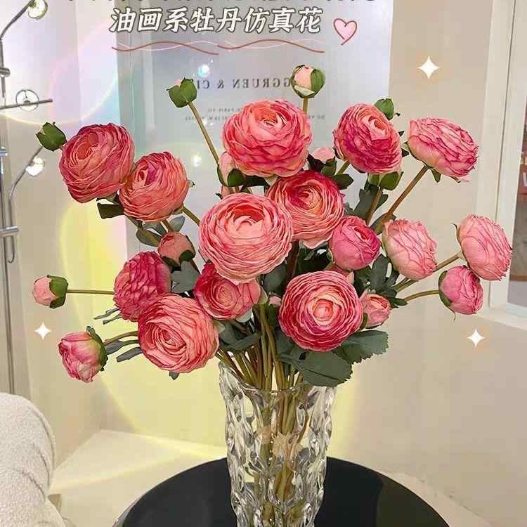 花束 アレンジメント 3本 9輪 焦げ加工 焼き加工 偽物 露蓮 絹花 リビング ダイニングテーブル 飾り付け インテリア オレンジ ホワイト ピンク