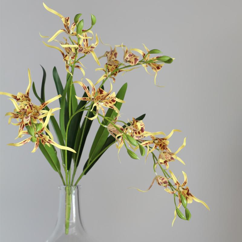 造花 3Dプリント 胡蝶蘭 リビング 寝室 玄関 飾り 結婚式 ウェディング フォトスタジオ 小道具 ホワイト イエロー ピンク 花柄(x2)