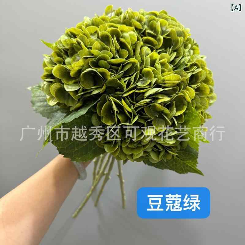 造花 インテリア 秋色アジサイ 葉付き 焼き付け 鉄さび色 オレンジ系 ブロンズ 飾り付け ディスプレイ