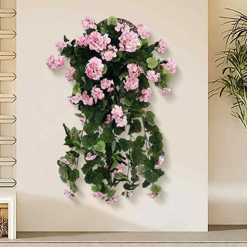 壁掛け 海棠 ローズ アジサイ 藤 蔓 グリーン 葉 吊り下げ 造花 結婚式 ウェディング 写真 撮影道具