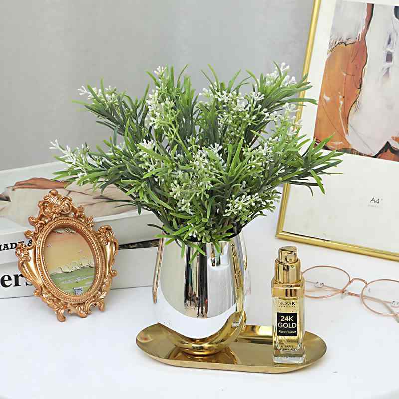 造花 フェイクグリーン セット ミラングラス 撮影道具 インテリア 飾り(x2)