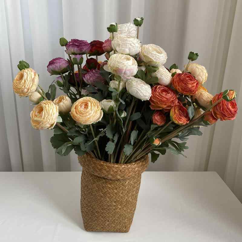 造花 9頭千層露蓮ブーケ 欧風 絹花 フラワー アートフラワー インテリア デコレーション ウェディング 結婚式 イベント 暗紅色 豆沙色 ピンク シャンパンカラー