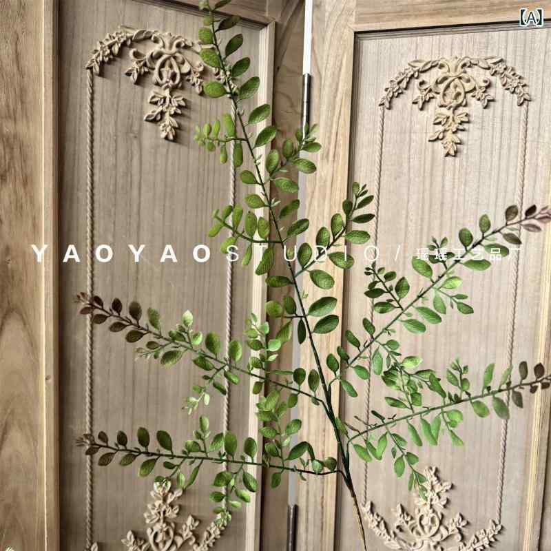 造花 5本 branches アカシア ミラノ葉 グリーン 80cm インテリア デコレーション 撮影用小物 ホームデコレーション(x2)