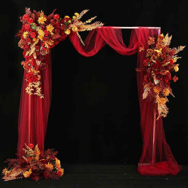 造花 ウェディング 飾り付け 舞台装飾 シミュレーションフラワー ブルー系 三角花 地排花 路引导花