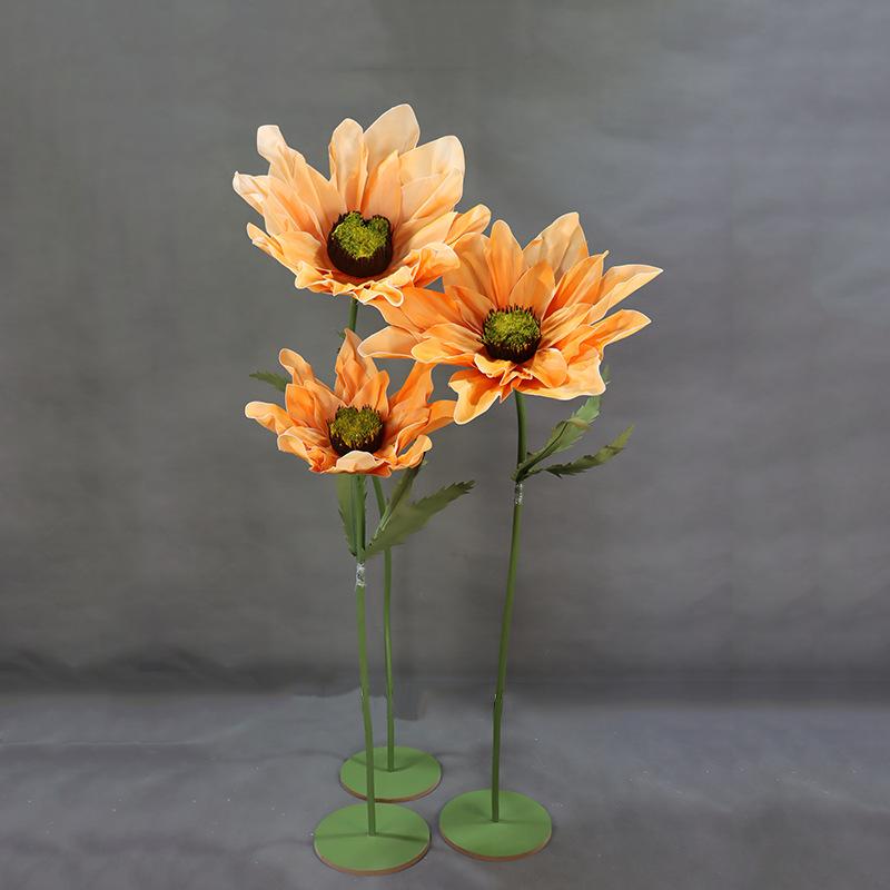造花 ウェディング 結婚式 イベント ひまわり 向日葵 飾りつけ 撮影用 ソフトPVC(x2)