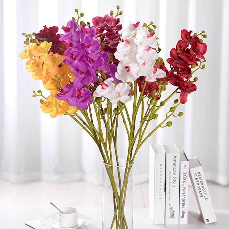 造花 3Dプリント 胡蝶蘭 Bühnen 白 赤 ピンク レッド イエロー 紫 ホテル 窓 結婚式 インテリア(x100)