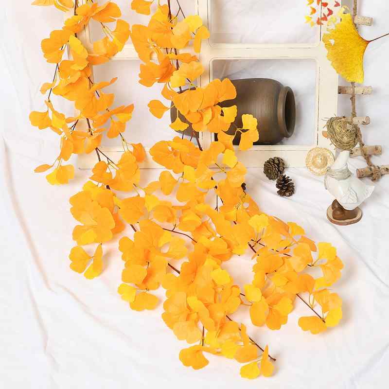 造花 イチョウ 葉 暖房 エアコン対策 配管 カバー ツタ 蔓 樹 葉 写真撮影 ホームデコレーション