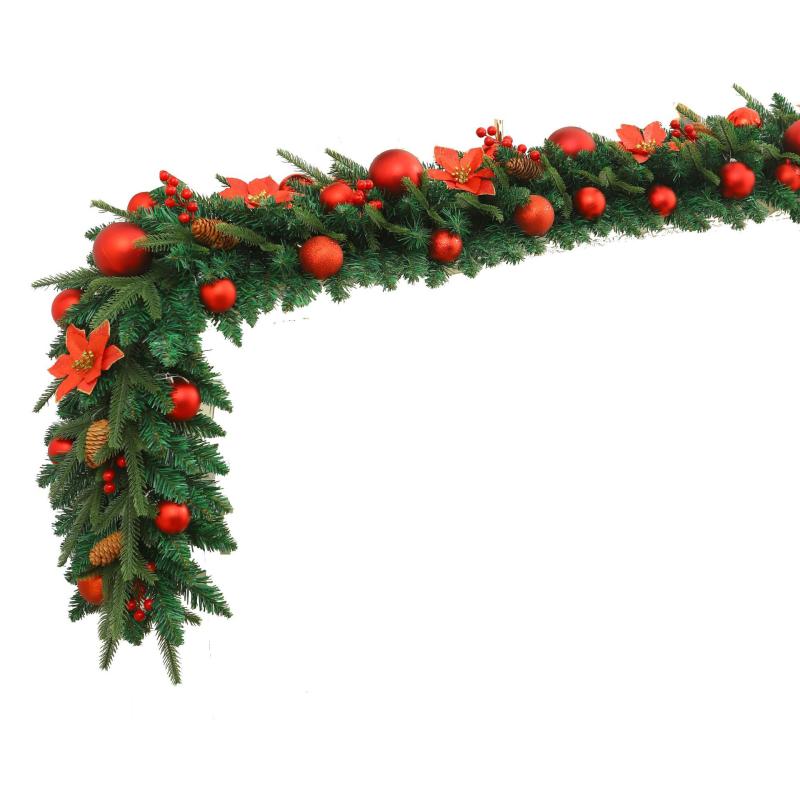 クリスマス リース 18m 27m ドア 玄関 壁掛け クリスマスツリー 飾り 花輪 ガーランド PVC PE 無地 ゴールド 赤 ピンク系 暖炉 北欧風