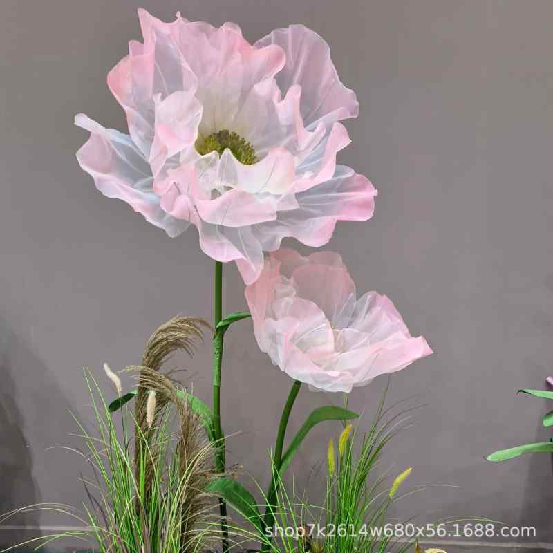 造花 虞美人 ポピー 防水 ウェディング デコレーション 舞台装飾 ショーウィンドウ イベント ショッピングモール
