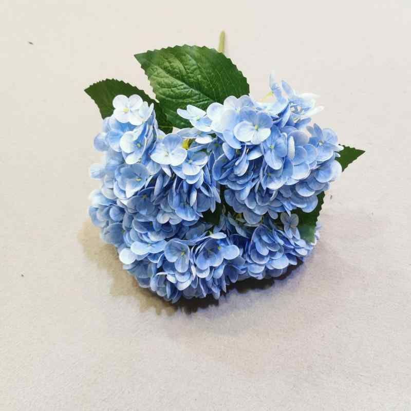 造花 豪華感 5頭 アジサイ हाइड्रेंजिया ブーケ 撮影道具 ソフトPVC 白 ホワイト グリーン 緑 ブルー 青 ピンク オレンジ 桔 婚式 結婚式 パーティー ホーム デコレーション(x6)