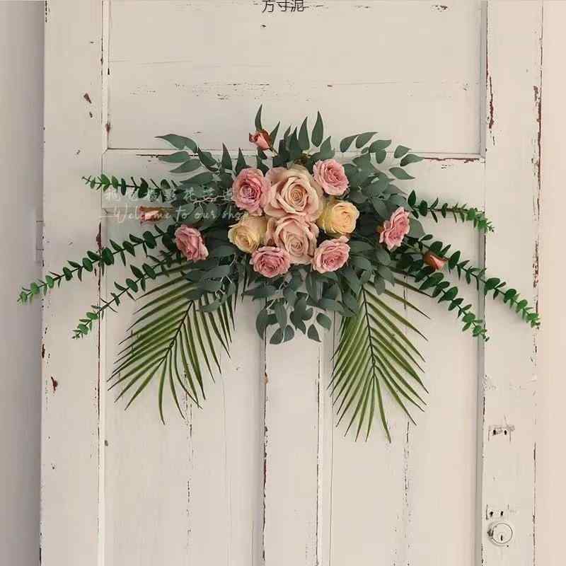 造花 ドア装飾 花 искусств 壁掛け ドアフレーム 花飾り 写真撮影 背景