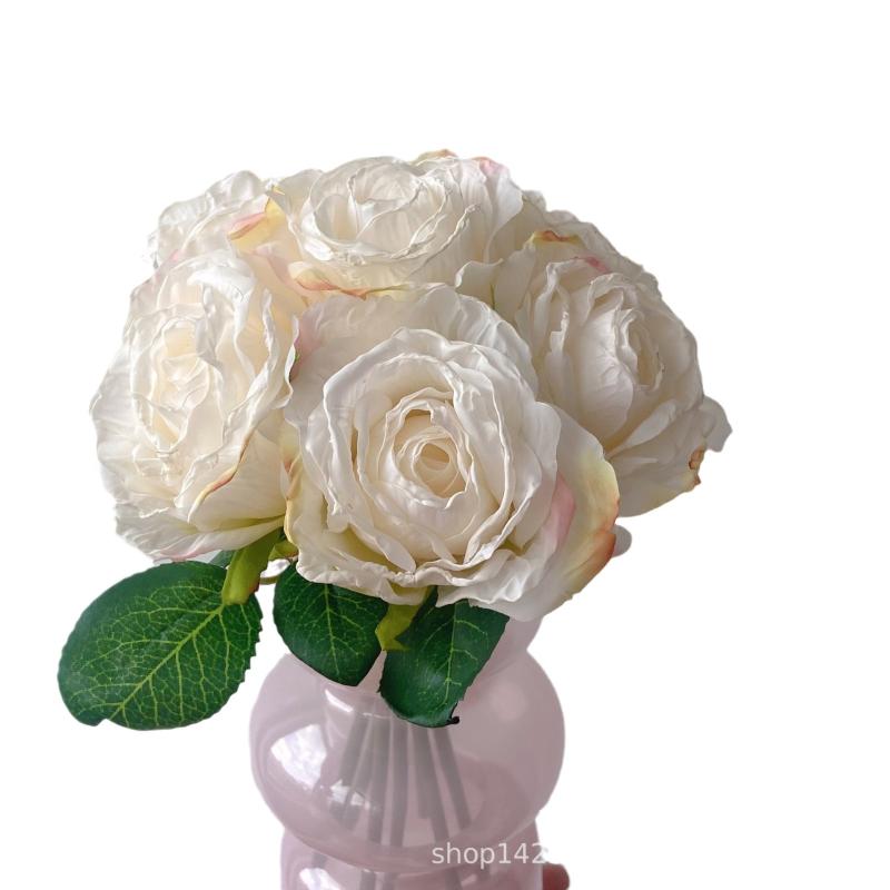 花束 インテリア 部屋 飾り 摆件 バラ 薔薇 ローズ アートフラワー 绢花 浅ピンク 深ピンク ミルクホワイト マゼンタ(x2)