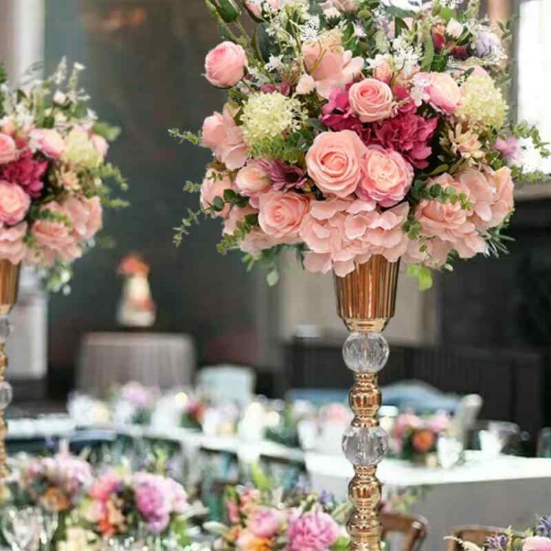 造花 豪華感 電気メッキ加工 水晶 テーブル花 ホテル レストラン 宴会 円卓 センター 飾り 置物 食卓花 シャンパンピンク系 ホワイト系 ピンク系 ブルー系 パープル系 レッド系 オレンジ系 欧風