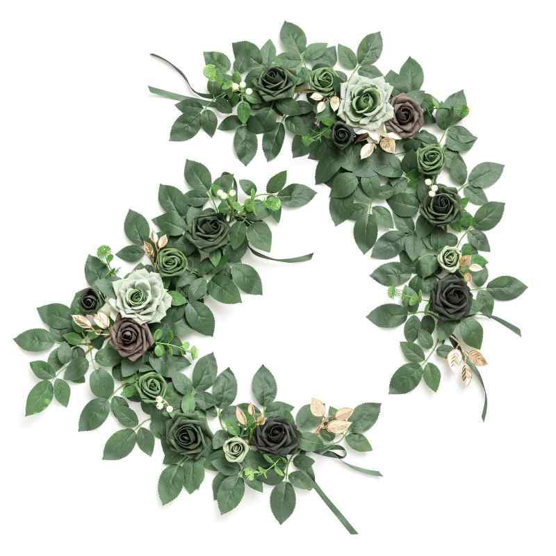 テーブル装花 ローズ 造花 藤蔓花輪 ホテル装飾 結婚式 アーチ 宴会 写真撮影