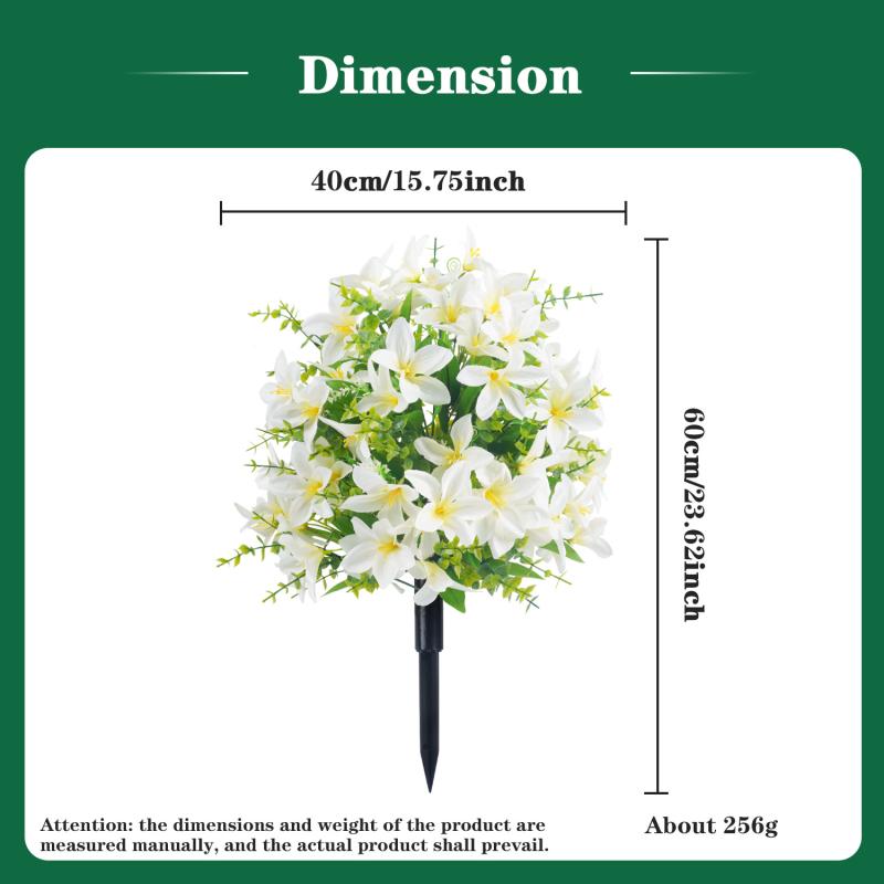 造花 百合 庭 ガーデン 飾り ユーカリ フェイクグリーン 屋外 ピンク 紫 白