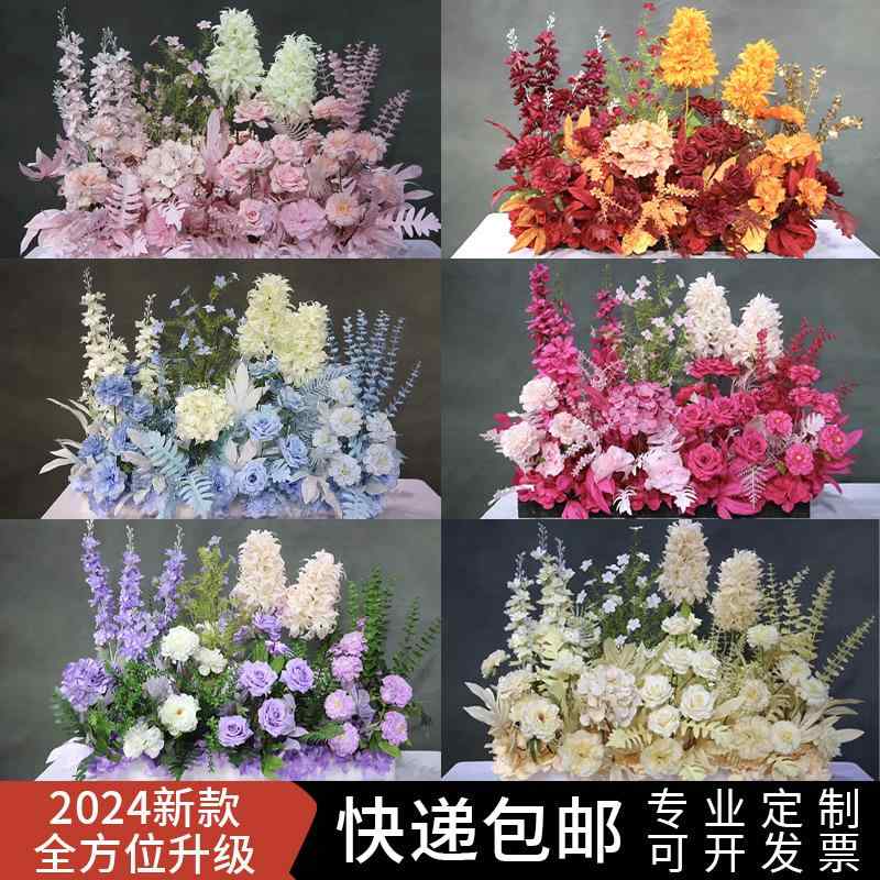 造花 結婚式 パーティー 会場装飾 舞台装飾 ロードフラワー 撮影道具 レッド オレンジ シャンパン ピン..