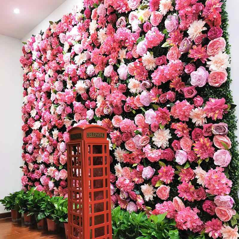 造花 壁掛け ローズ 薔薇 ウォールデコレーション ウェディング 結婚式 イベント 店舗 撮影 背景 60 40cm(x2)