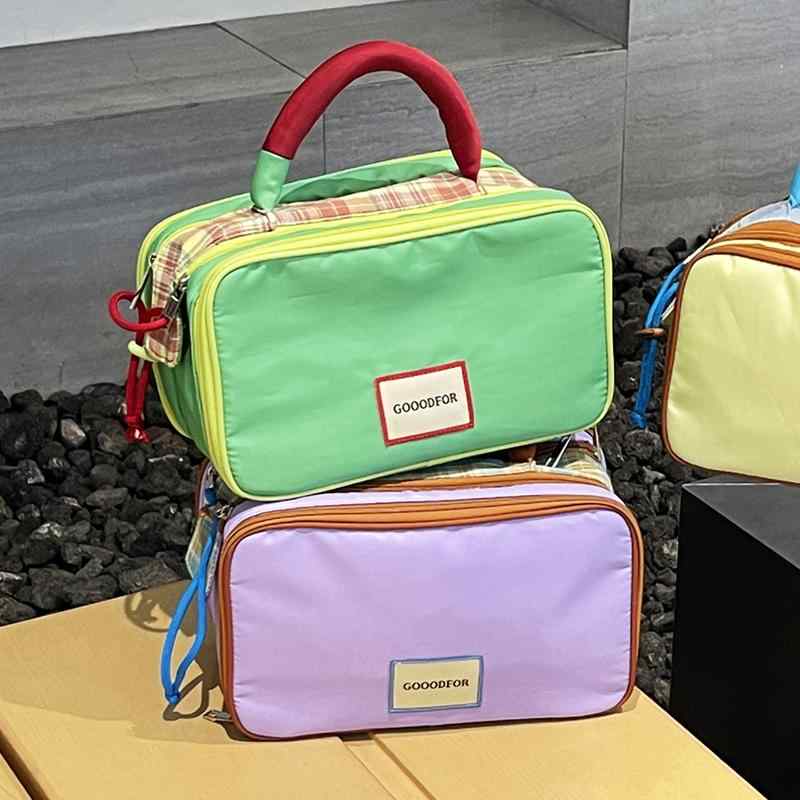 化粧ポーチ レディース 大容量 整理整頓 防水 撥水 トラベルポーチ 洗面用具 収納 バッグ パープル系 グリーン系 イエロー系(x2)