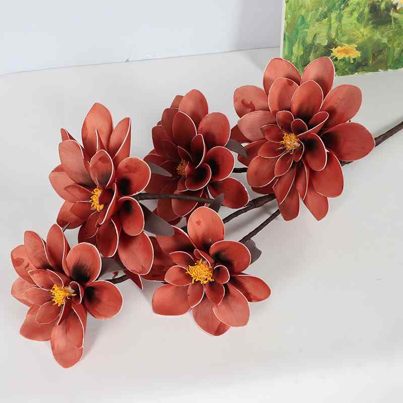 造花 マグノリア EVA 手触り 鶏頭花 家具 ホテル デコレーション 結婚式 撮影道具 ディスプレイ(x2)