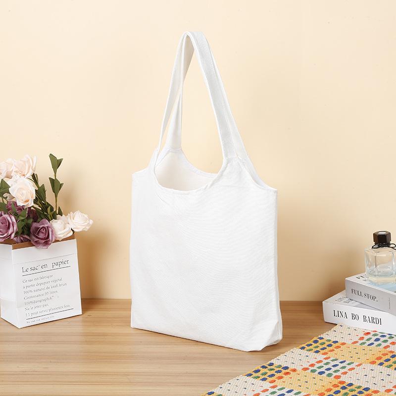 トートバッグ レディース メンズ DIY 異形 帆布バッグ キャンバスバッグ 学生 肩掛け 手提げ 無地 ホワイト ブラック