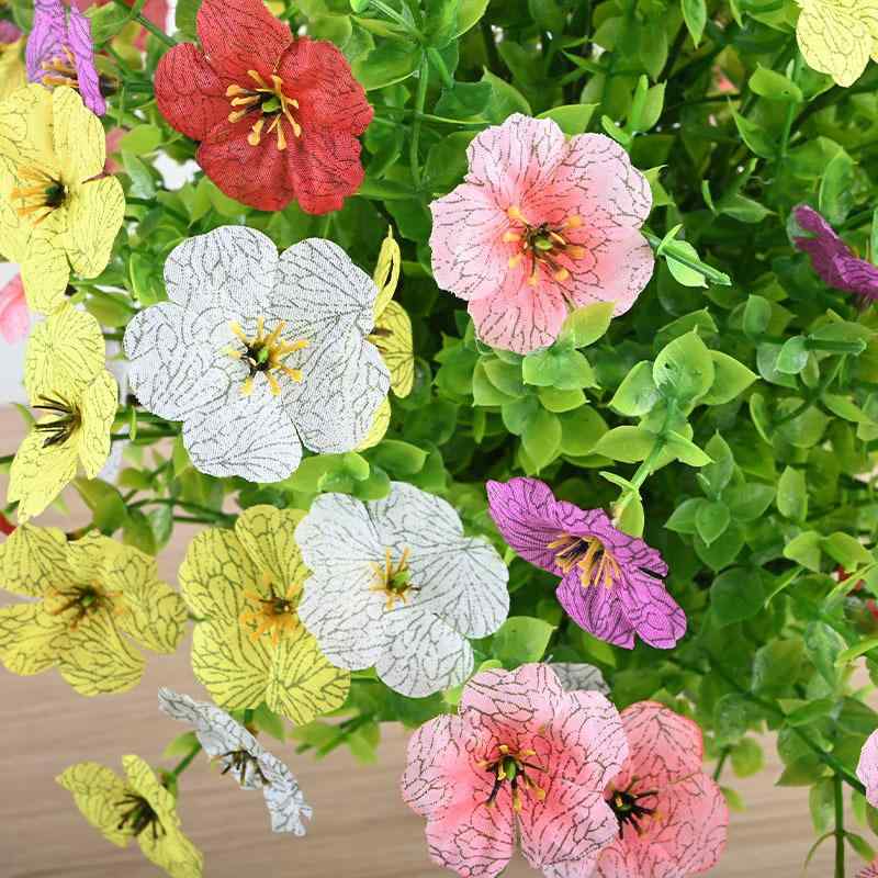 造花 デージー パープル系 ガーデン装飾 庭挿し 杭タイプ インテリア雑貨 フラワー プラスチック製 高さ58cm(x2)