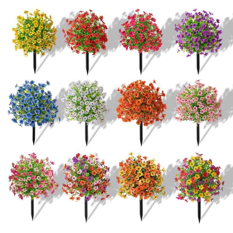 造花 アレンジメント 庭 盆栽 装飾 結婚式 ブーケ パープル系 イエロー系 レッド系 ホワイト系 ピンク系 オレンジ系 ブルー系 写真撮影