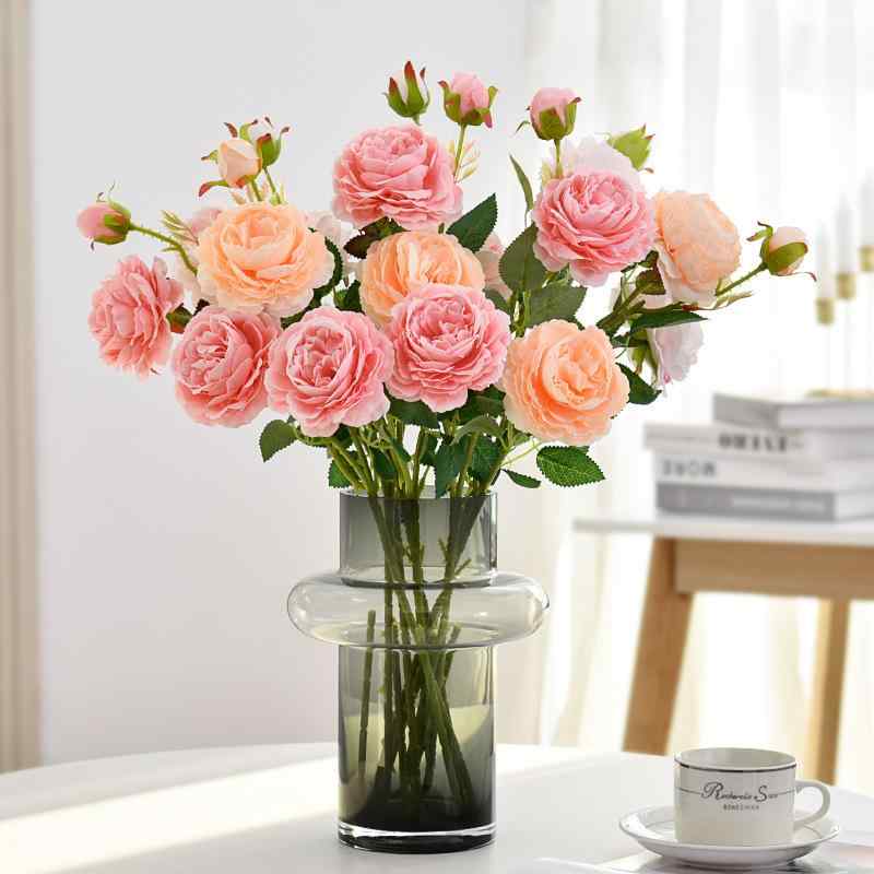 造花 牡丹 ブーケ 飾り Rosa ルームデコレーション リビング ダイニング 寝室 インテリア アートフラワー ギフト