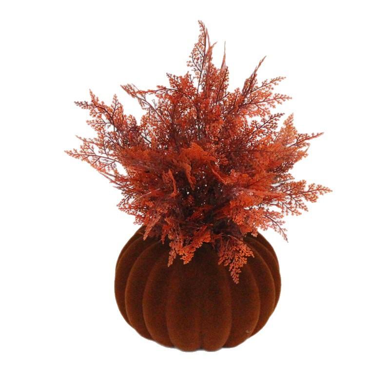 盆栽 インテリア ハロウィン カボチャ 造花 オーナメント 置物 イベント ディスプレイ 高さ40cm(x4)