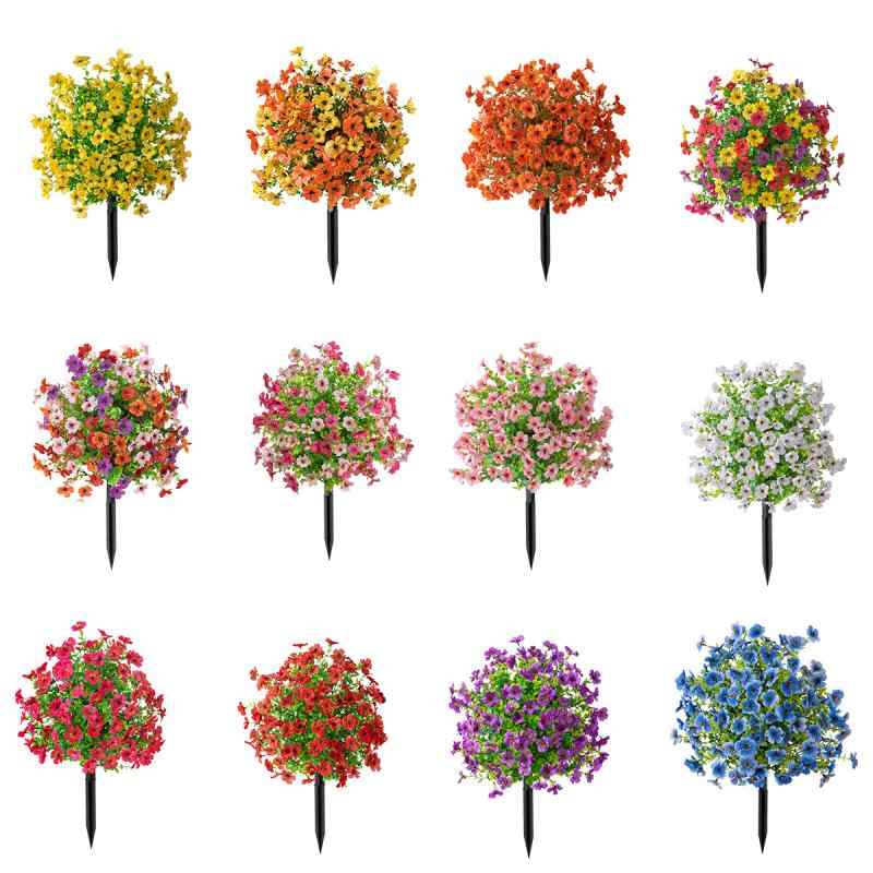 造花 レディース 紫 バイオレット ユーカリ 庭 ガーデニング オレンジ 混色 ピンク 白 青