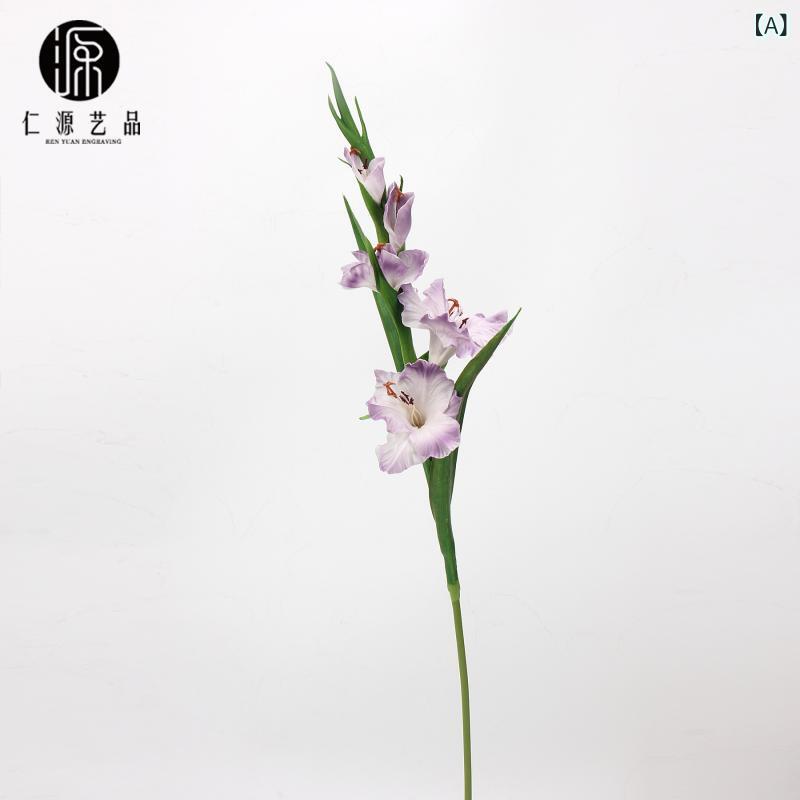 造花 剣蘭 唐菖蒲 インテリア 結婚式 花材 写真撮影 PU 手触り 保湿 82cm シャン芋パープル ブルー ピンク系 グリーン レッド(x2)