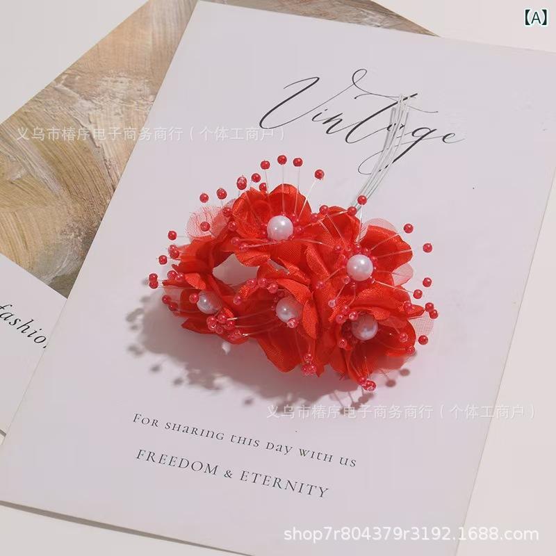 造花 レディース コサージュ ブローチ 髪飾り 赤 ピンク系 薔薇 バラ パール 風 結婚式 ウェディング パーティー 写真撮影用