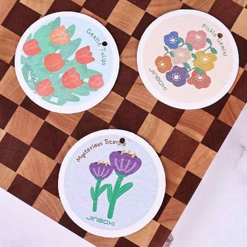 スポンジ キッチン用 キッチンスポンジ 食器洗い 圧縮木材パルプ 吸水 速乾 かわいい プリント 模様 ラ..