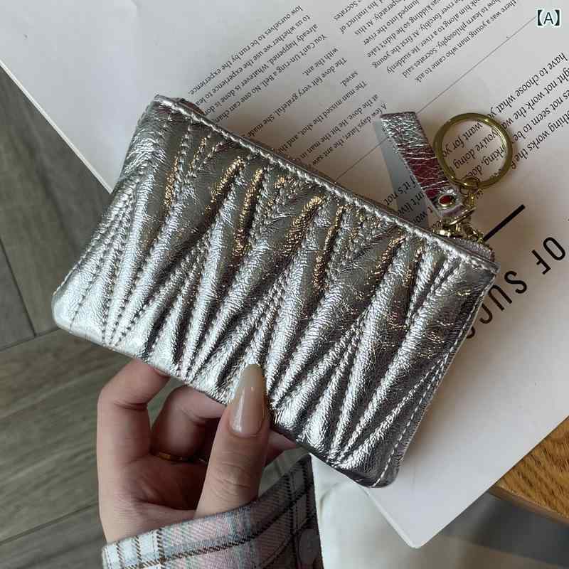 リモコンタウンエコ 楽天市場店の財布 レディース 革 コインケース カードケース ミニ財布 レザー ラウンドファスナー 手提げ 鞄 シルバー ステッチ レトロ 普段使い｜アングル2