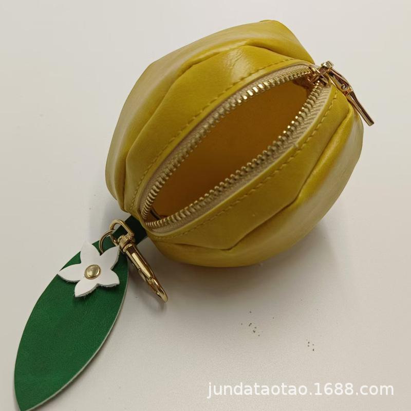 コインケース レディース メンズ PUレザー レモン型 かわいい 小銭入れ イヤホン リップ収納 防水 清新..